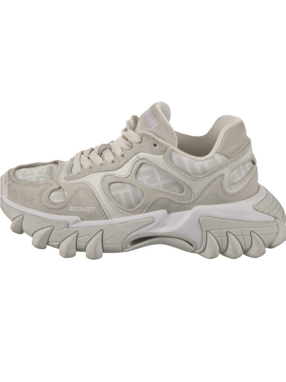 Balmain women’s suede white & gray sneakers